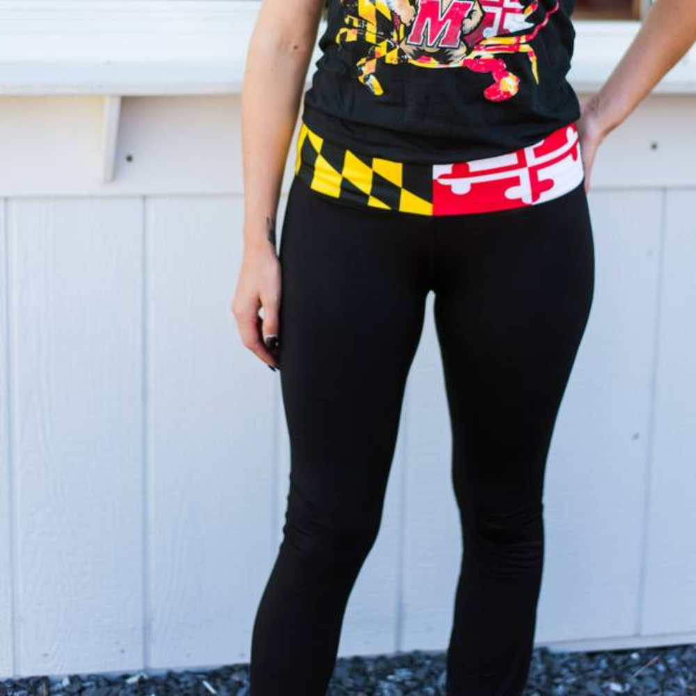 Route One Apparel Maryland Flag / Yoga Pants NWOT